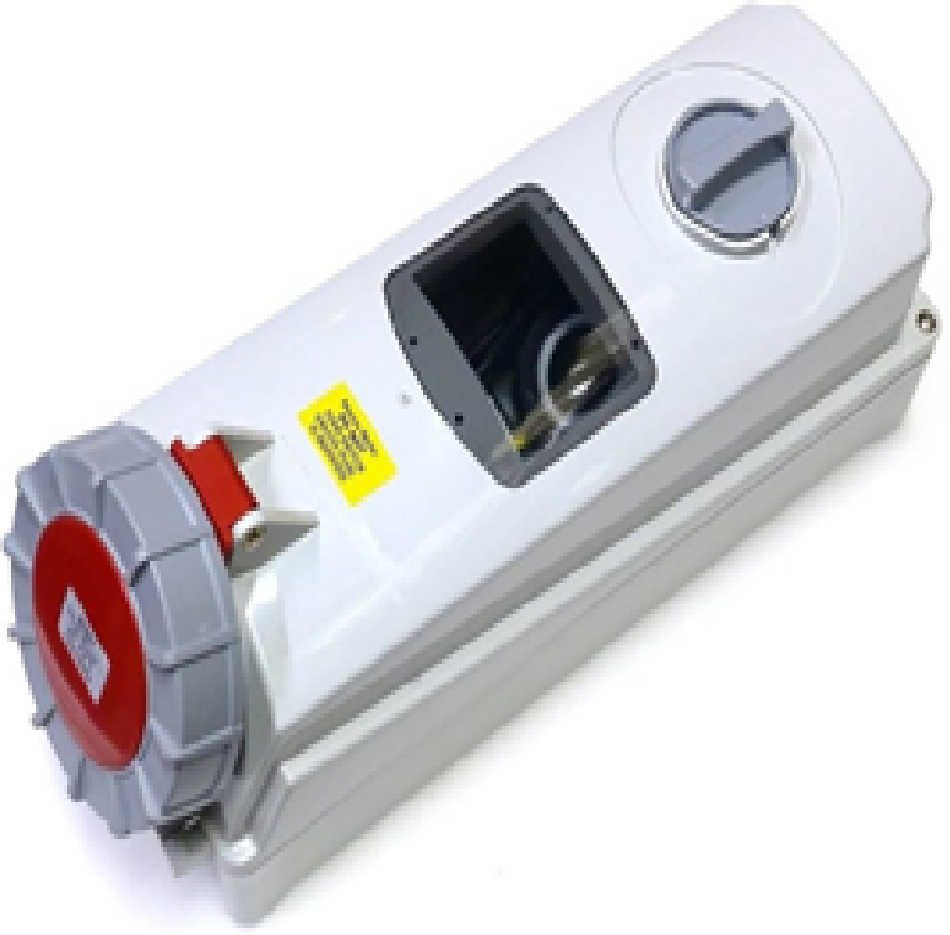 VP36874 VINPOWER 63A 5P 380V SWITCHED SOCKET & 6  DIN IP67